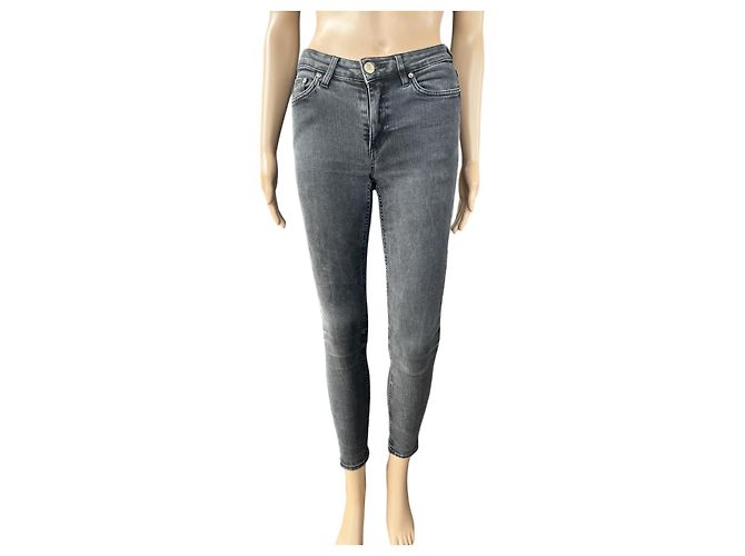 Acne Studios Skin 5 Pocket Used Black Jeans Skinny Gris