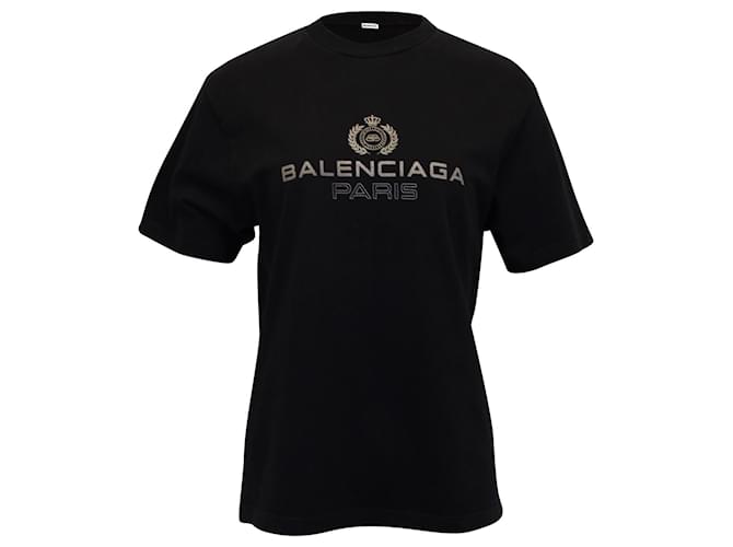 forlade Vejhus Forvirre Balenciaga Paris Laurel Graphic T-shirt in Black Cotton ref.941195 - Joli  Closet