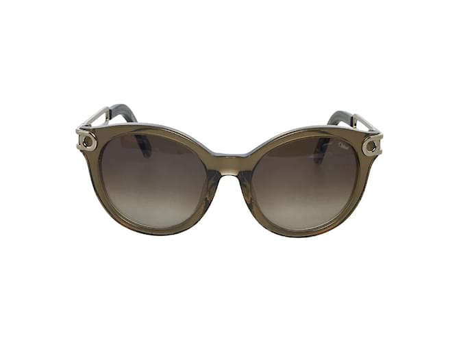 Chloé Oval Gradient Sunglasses CE709SA Brown Metal  ref.941242