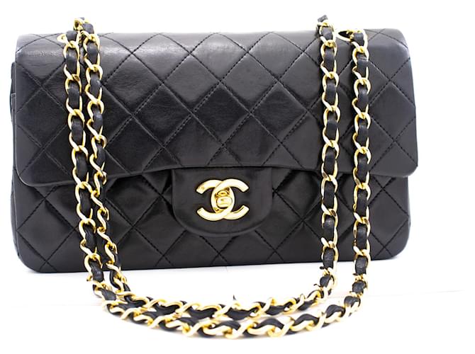 Timeless Chanel Double flap Black Leather  ref.941764