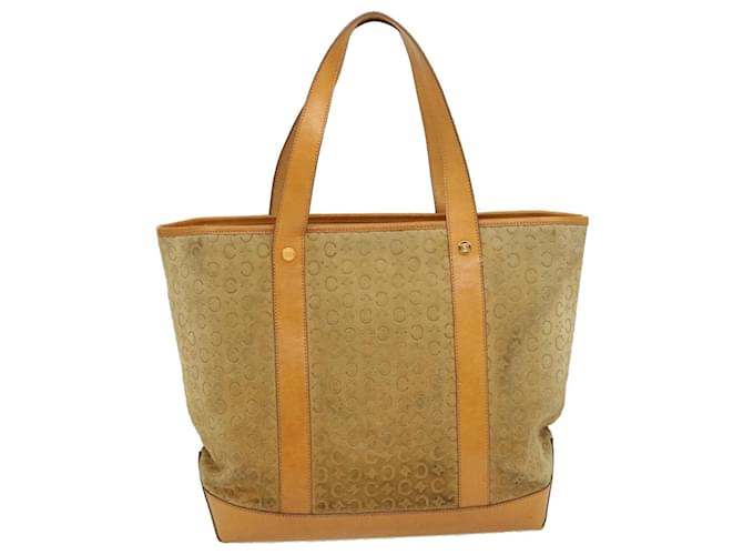 Céline CELINE C Macadam Canvas Tote Bag Suede Beige Auth ai599  ref.942097