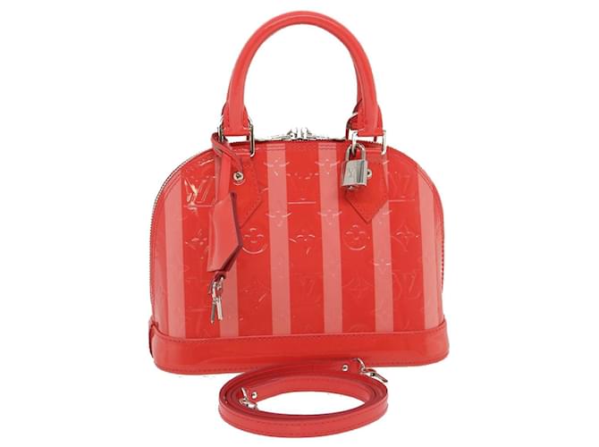 Louis Vuitton Alma BB bag vernis handbag with padlock pink from