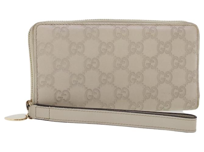 GUCCI GG Toile Portefeuille Long Guccissima Blanc 245914 Authentification4402  ref.942203