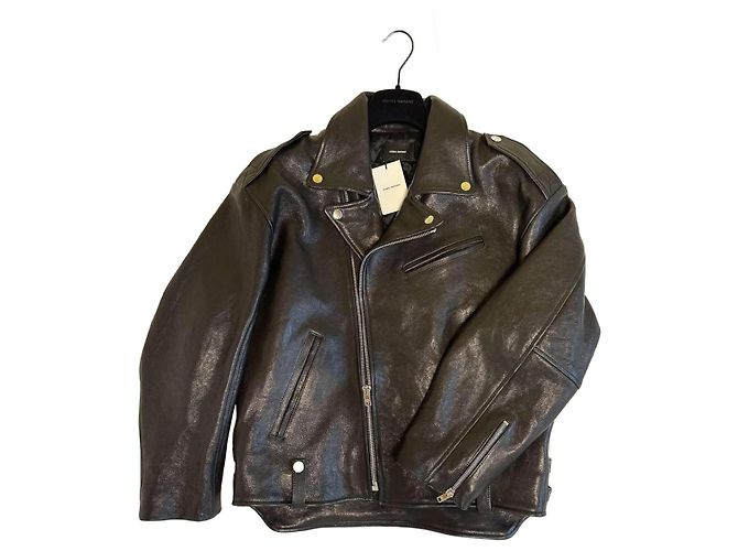 Isabel Marant Bacem jaqueta biker de couro preta Preto