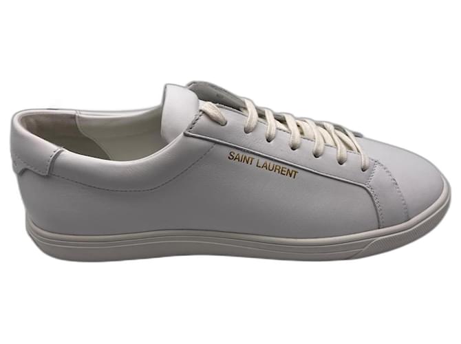Saint Laurent andy low sneakers. New White Leather  ref.942284