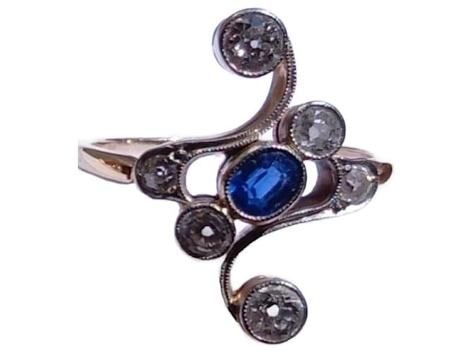 Autre Marque Rings Blue Yellow gold  ref.942299