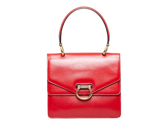 Céline Leather Top Handle Bag Red Pony-style calfskin  ref.942342