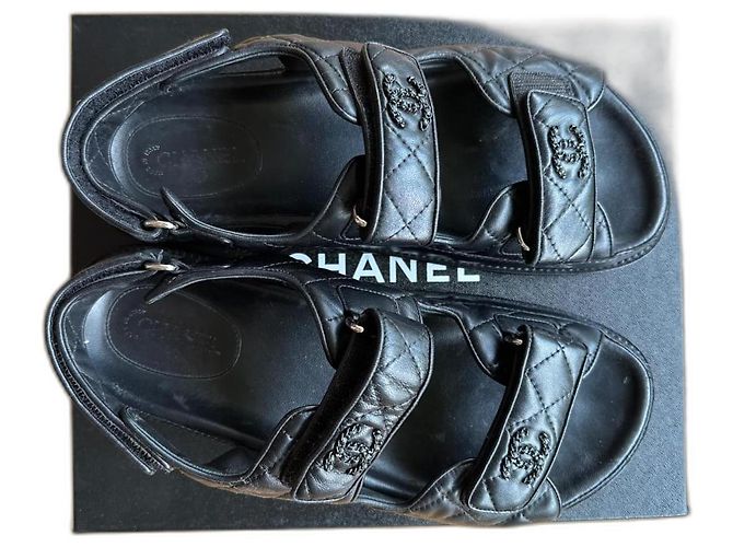 Cambon Chanel Sandals Black