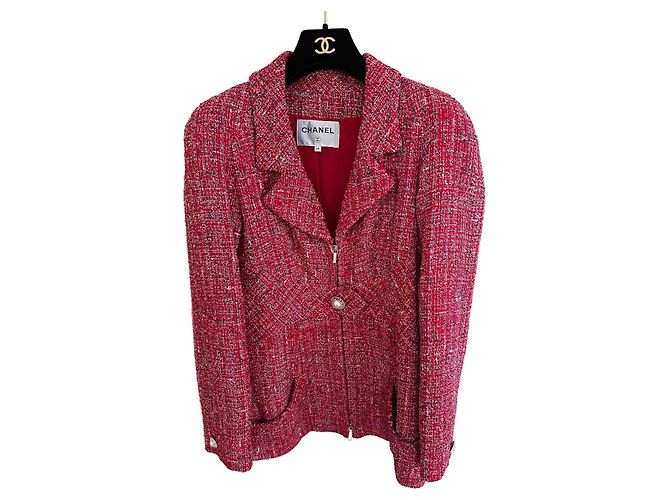 Casaco Chanel de algodão rosa 38