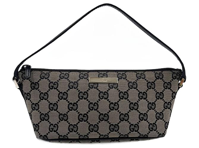 Gucci GG Monogram Canvas and Leather Boat Pochette Bag