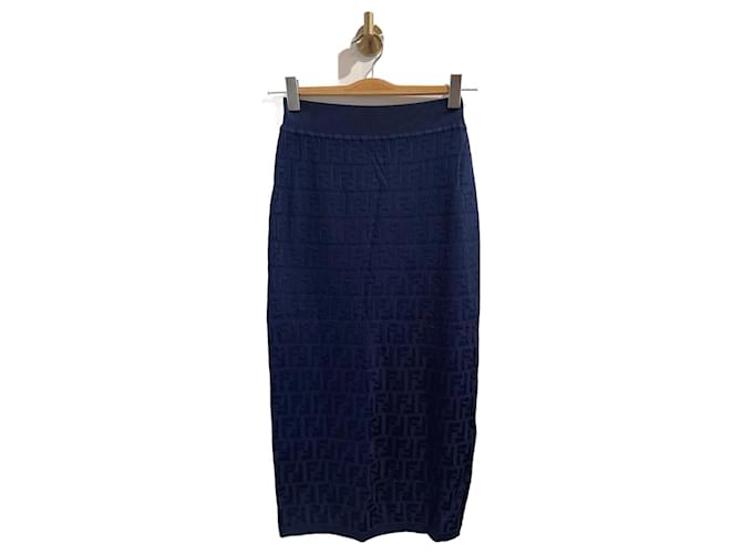 FENDI  Skirts T.International M Cotton Blue  ref.943161