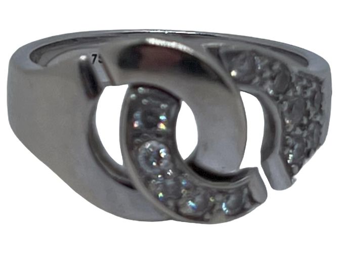 DINH VAN Cuffs R RING12 Diamantes semipavimentados e ouro branco Prata