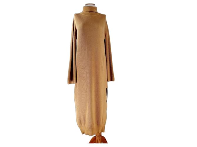 Nanushka Dresses Beige Cashmere Wool Viscose  ref.943204