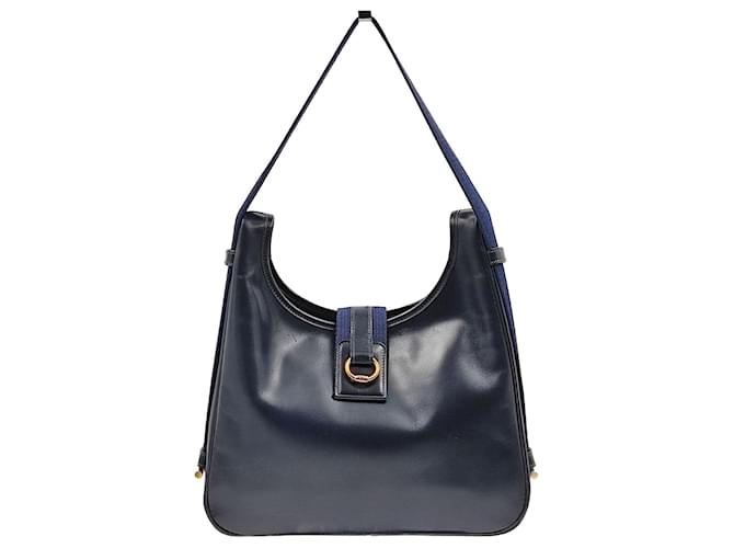 Hermès borsa vintage Tsako in pelle blu da '86  ref.943219