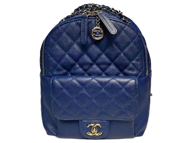 Chanel Quilted Cobalt Blue Zip Around Wallet Crossbody