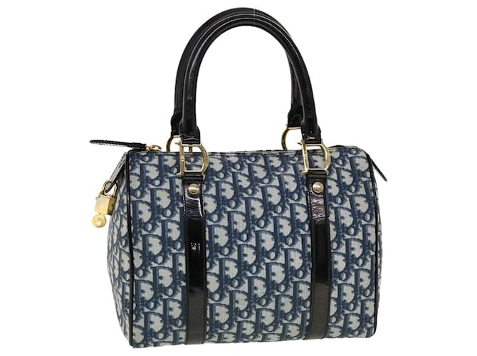 AUTH CHRISTIAN DIOR VINTAGE TROTTER BOSTON BAG PREOWNED BLUE