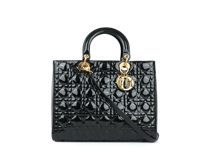 Lady Dior DIOR  Handbags T.  Leather Black  ref.943374