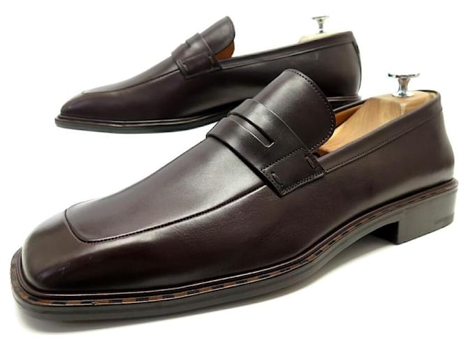 NEW LOUIS VUITTON LOAFERS 10 44 BROWN LEATHER LOAFER SHOES  ref.943540