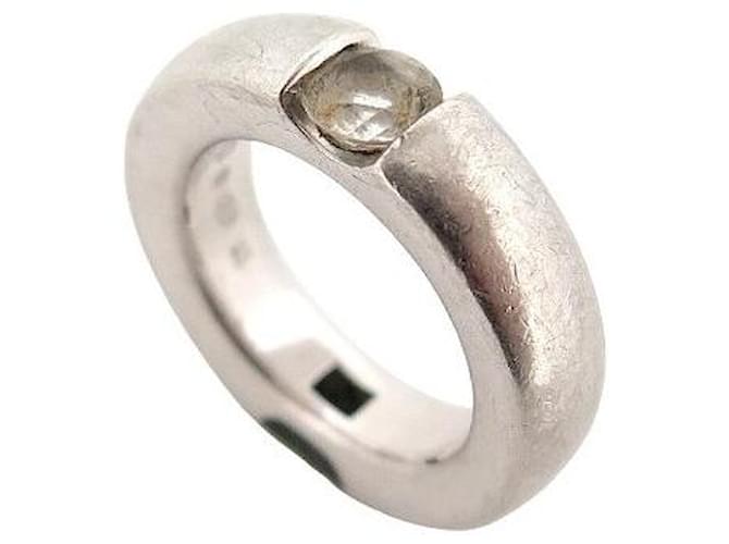 BAGUE MONTBLANC JANUS COLLECTION BOHEME 48 EN ARGENT MASSIF 925 QUARTZ ONYX RING Argenté  ref.943577