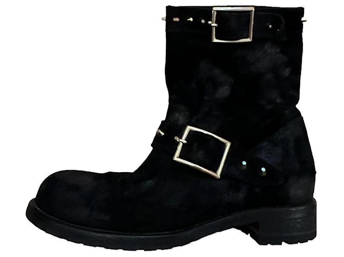 Jimmy Choo Biker boots Black Leather Lambskin  ref.943675