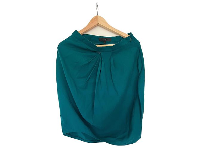 Falda Gucci de seda verde