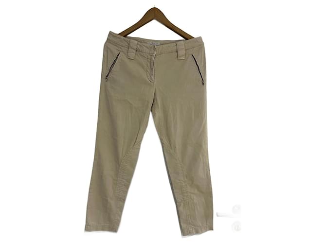 Prada Pants, leggings Beige Cotton  ref.943687