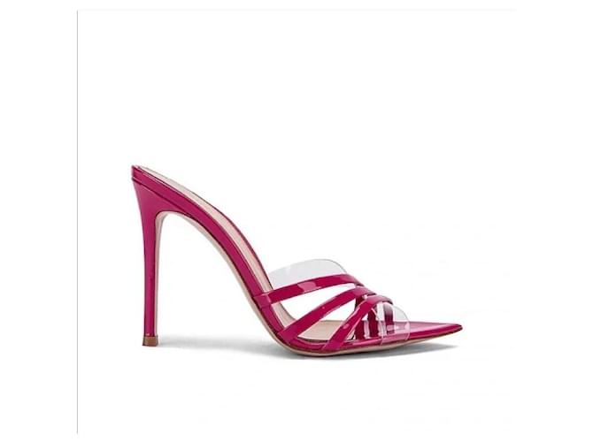 Gianvito Rossi Maultiere Fuschia Leder  ref.943694