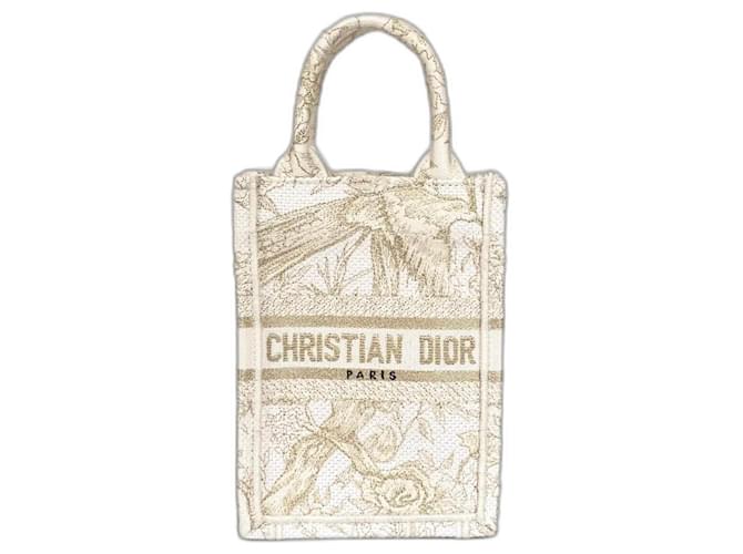 Dior mini bolsa livro Fora de branco Pano  ref.943702