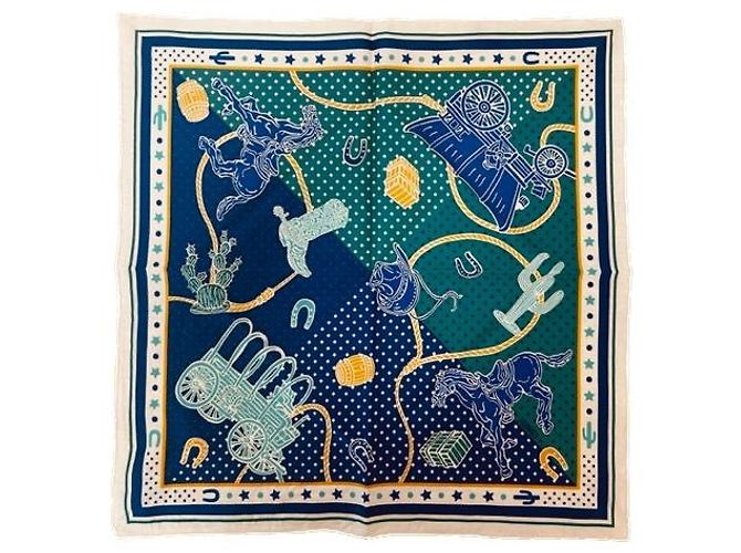 Hermès HERMES Paris : Carré / lenço de algodão 40x40cm Multicor