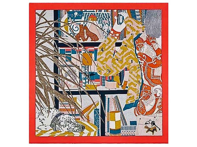 HERMES Paris: Carré / bufanda 70 titulado "Conoce a Hermès" Multicolor