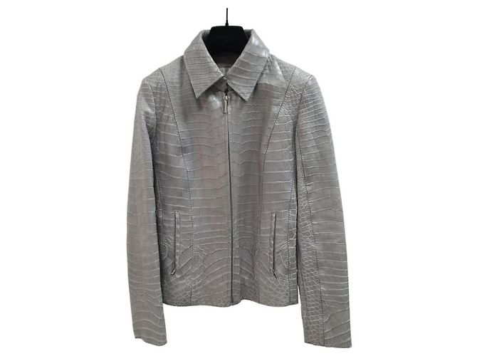 Zilli Zilly graue Krokodillederjacke
