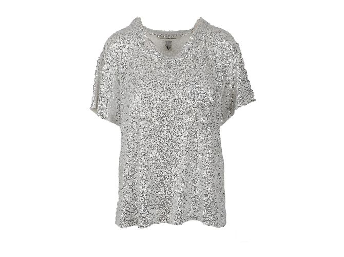 Diane Von Furstenberg Camiseta oversized com paetês Branco