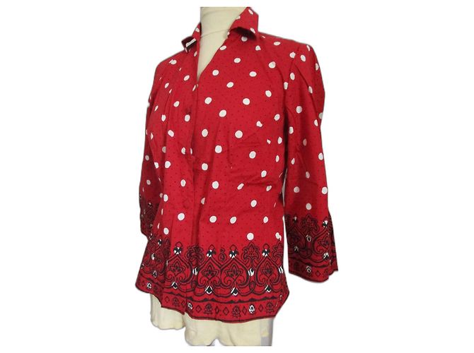 Autre Marque Camicia provenzale, taille 40. Rosso