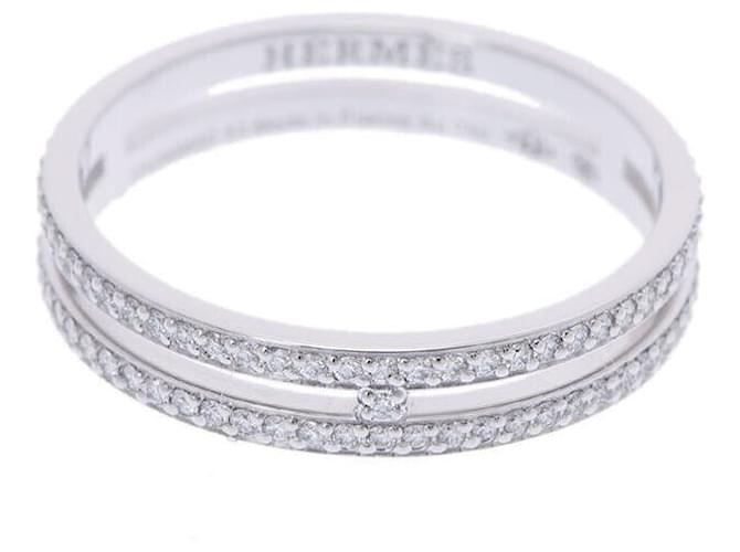 Ring Hermès Ariane Prata Ouro branco  ref.944050