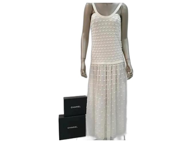 Chanel 2014 Cream Bows Sleeveless Summer Dress Beige Cotton ref.944618 -  Joli Closet