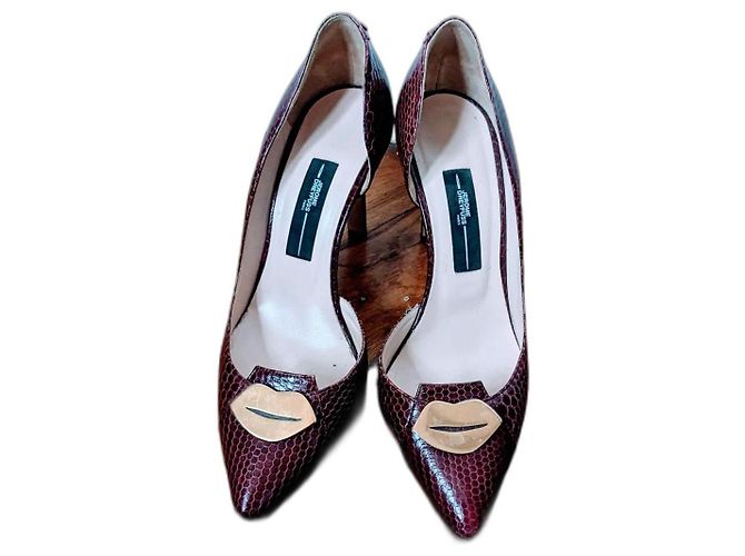 Jerome Dreyfuss Sapatilha de couro com efeito croc