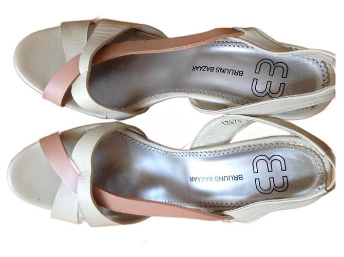Bruuns Bazaar Leather Sandals Beige