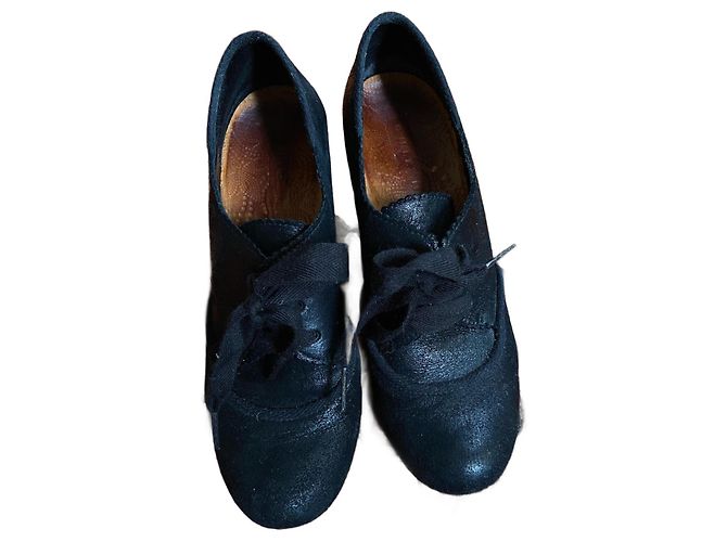 Chie Mihara Leder Absatzschuhe Schwarz Blau 39