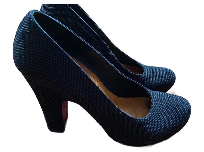 Chie Mihara Black Leather High Heel Pumps