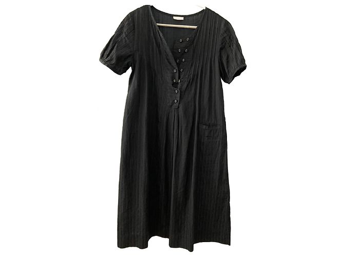 Stella Nova Midikleid aus Seide Schwarz