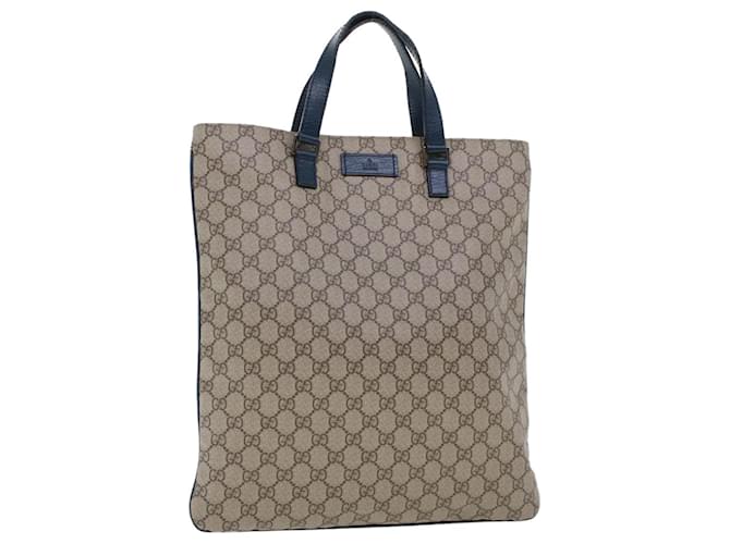GUCCI GG Canvas Tote Bag PVC Leather Beige Auth am4470  ref.944781
