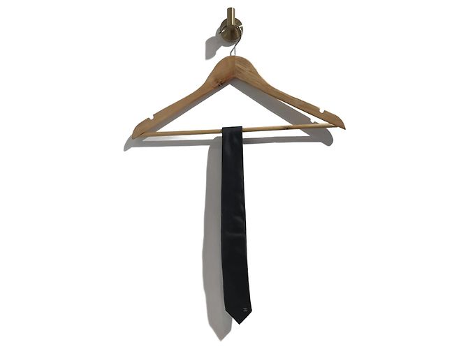 CHANEL Cravatte T.  silk Nero Seta
