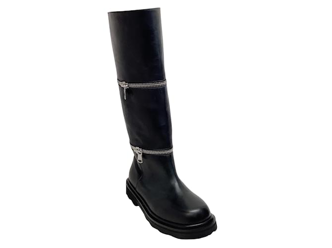 Abnehmbare Marni-Stiefel aus schwarzem Leder mit Reißverschluss  ref.944963