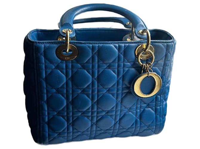 Christian Dior Hand bags Blue Leather  ref.945029
