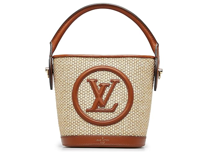 Bucket Bolso pequeño de rafia marrón de Louis Vuitton Castaño Beige  ref.945491 - Joli Closet