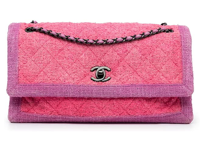 Chanel Pink CC Tweed Shoulder Bag Cloth ref.945506 - Joli Closet