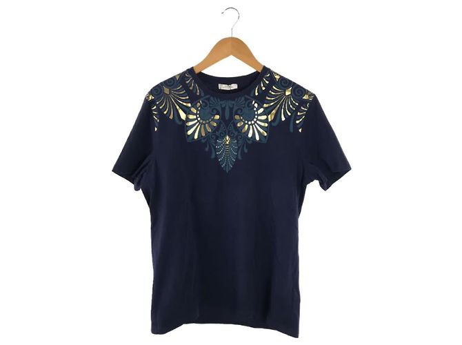 **Camiseta de algodón azul marino Gianni Versace