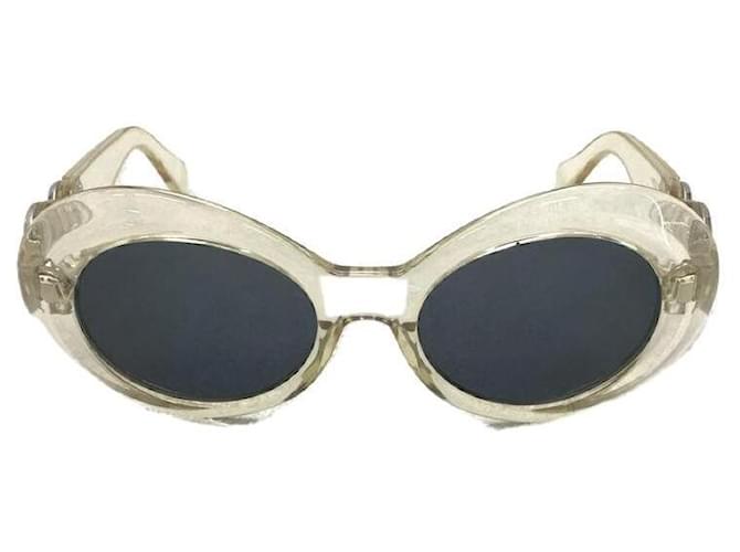 **Gianni Versace Ovale Sonnenbrille mit klarem Rahmen Kunststoff  ref.945741