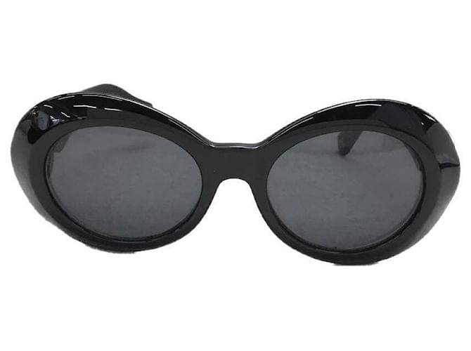 **Gianni Versace schwarze Sonnenbrille mit ovalem Rahmen Kunststoff  ref.945754
