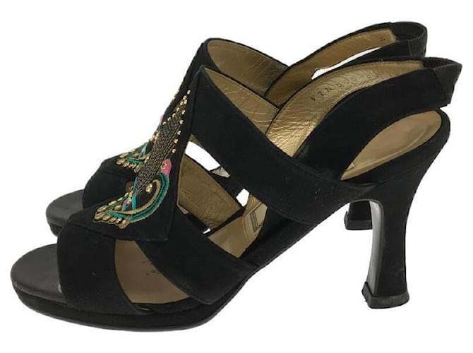 **Gianni Versace Black Sandals Suede  ref.945804